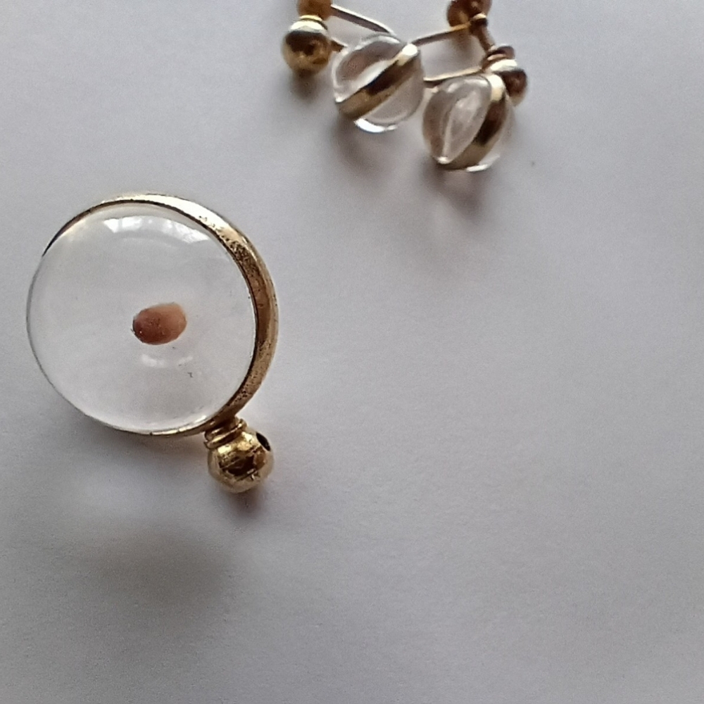 Vintage Mustard Seed Pendant And Screw Back Earring Set - Picture 3 of 5